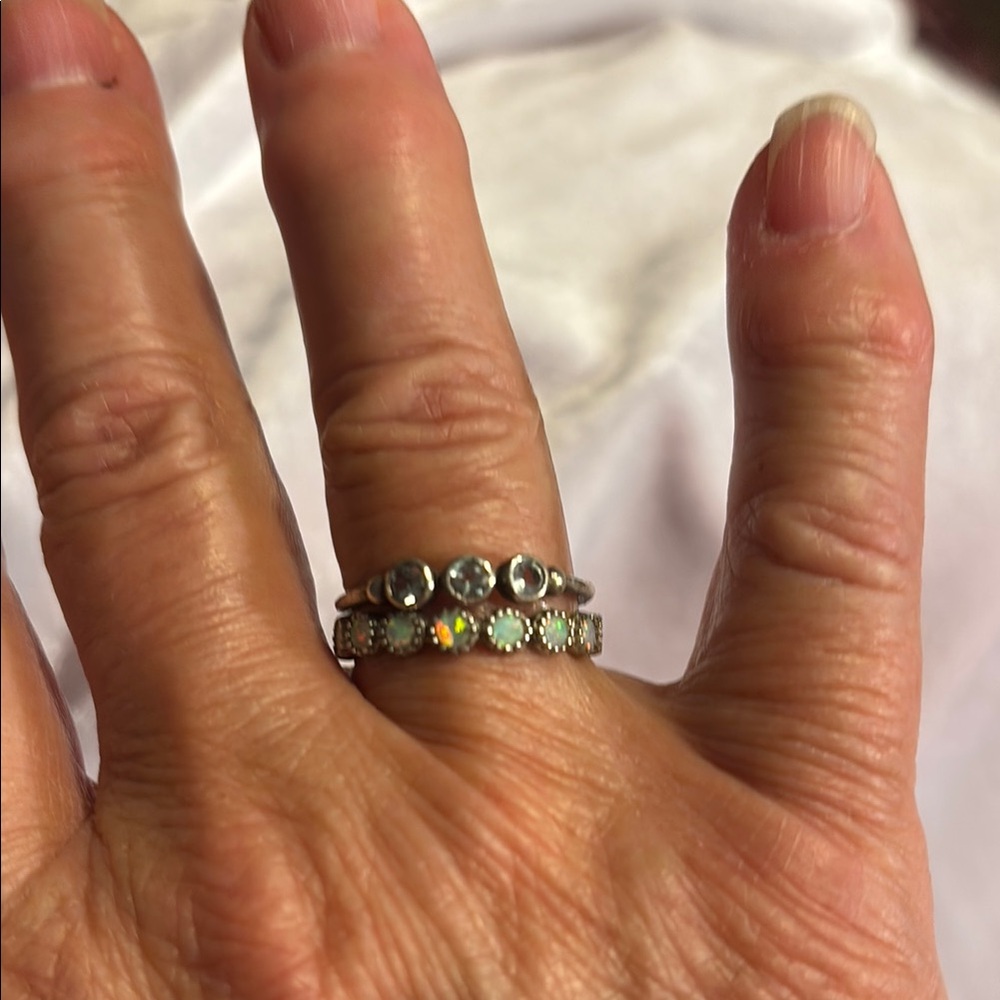 Elegant Silver and Gold-Toned Ring Set